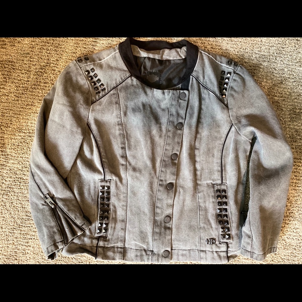 Harley Davidson cropped style stud jacket Med